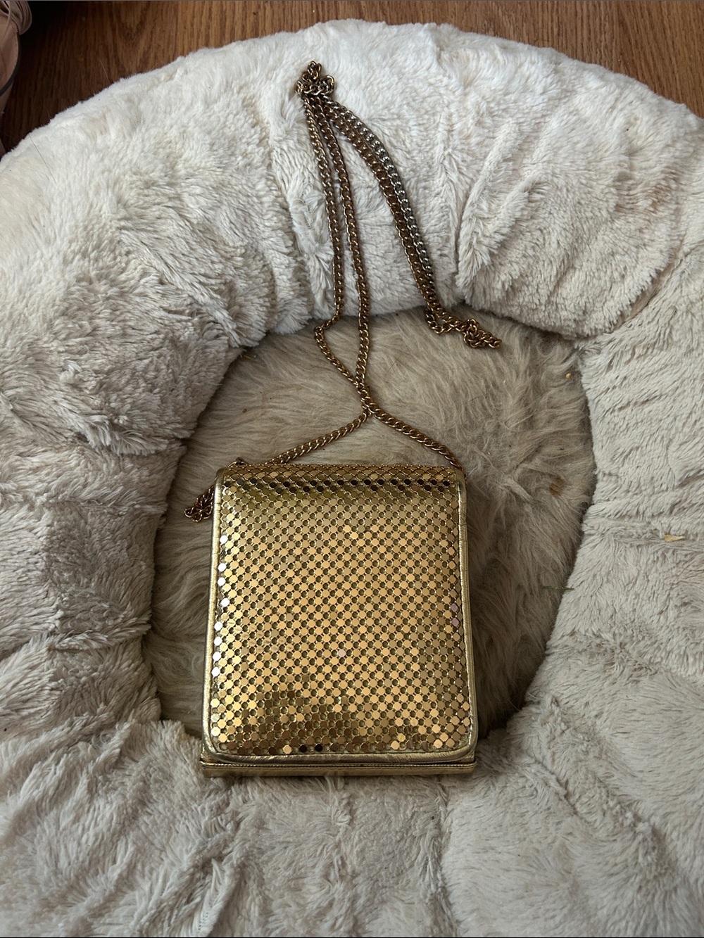 Vintage Whiting & Davis Gold Metallic Mesh Crossbody
